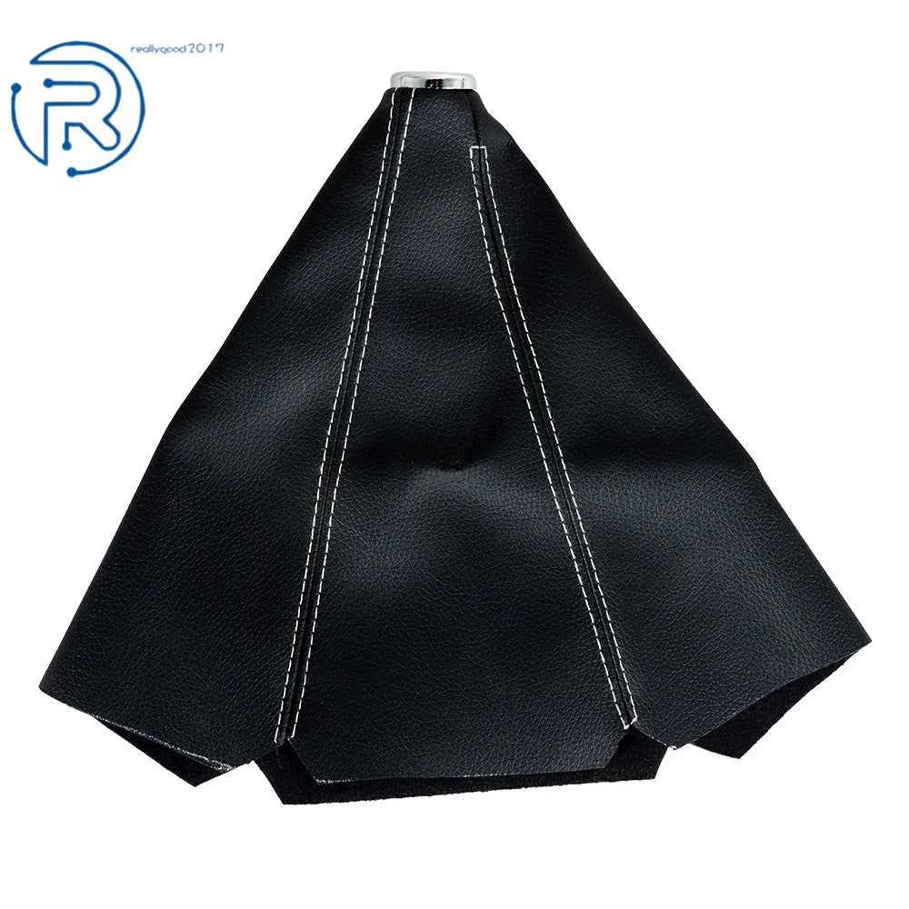Shift Knob Boot Cover for Make Model  - Black Stitches PVC Leather