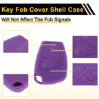 Purple Car Key Case for Mercedes-Benz C-Class (2001–2015) - 3 Buttons