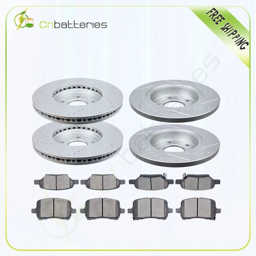 Set of 4 Brake Rotors + 8 Metallic Brake Pads for Chevrolet Cobalt (2005–2010)