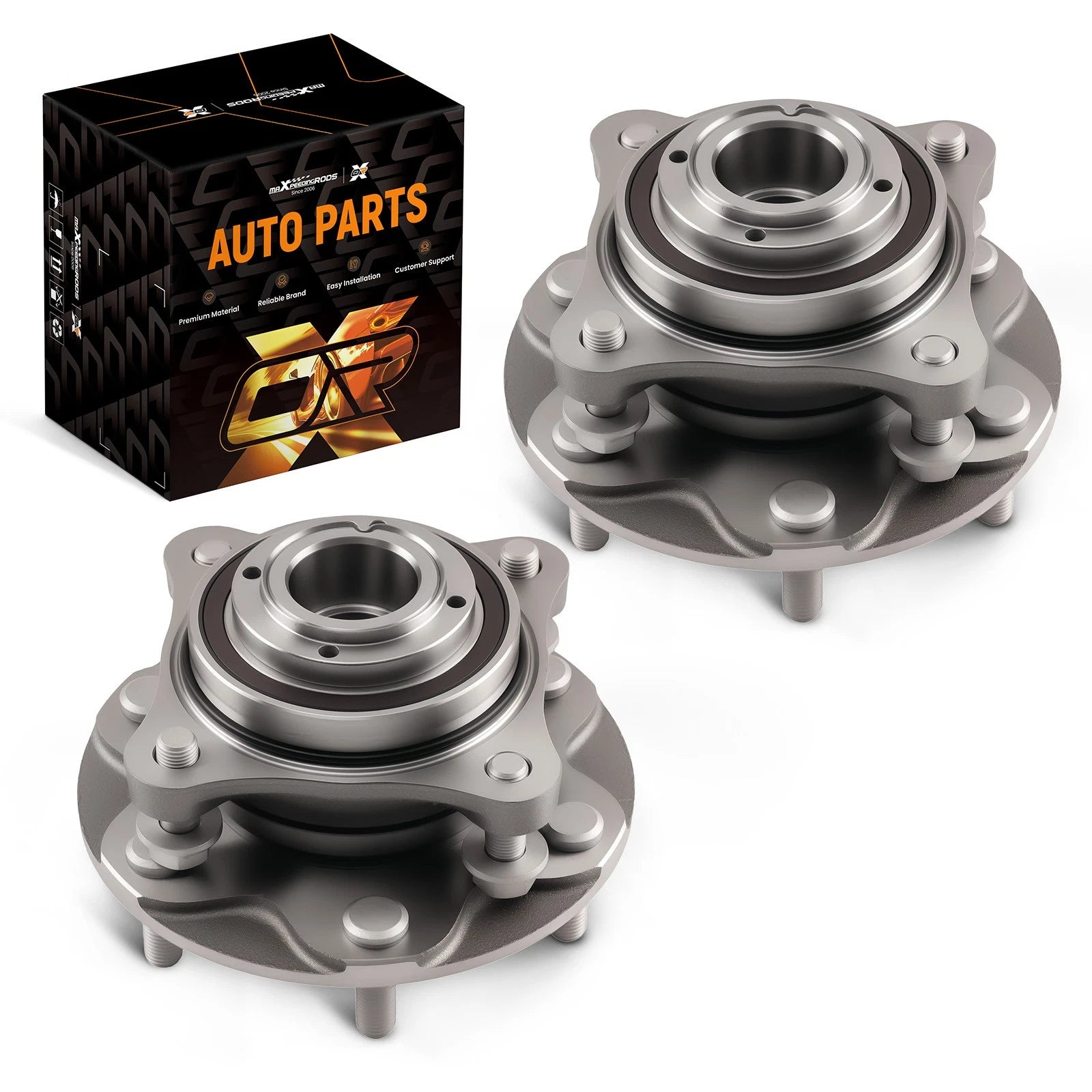 Pair Front Wheel Hub & Bearing for Toyota 4Runner Tacoma (2003–2019)