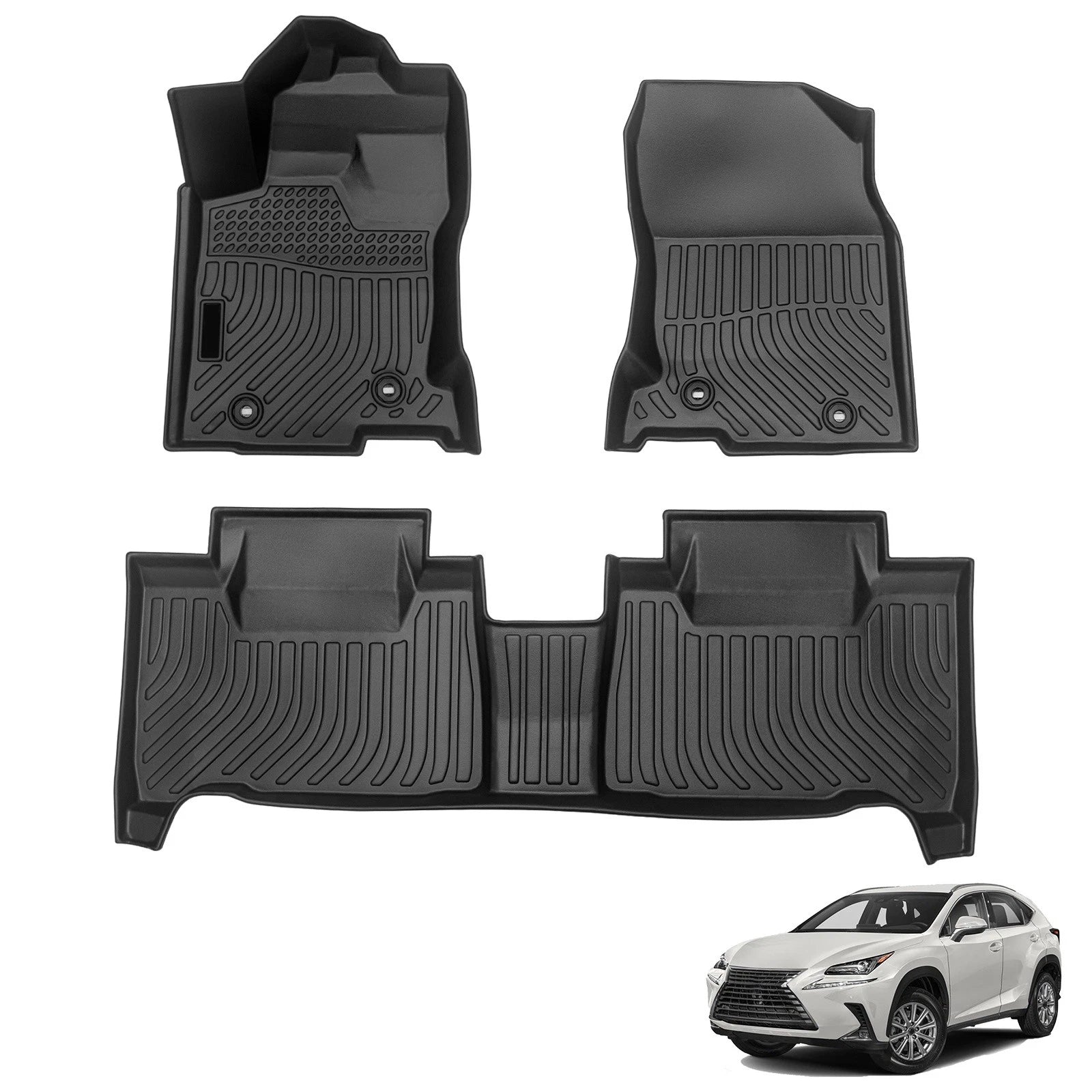 Set of 4 TPE Rubber Floor Mats for Lexus NX200t/NX300h (2015–2021)