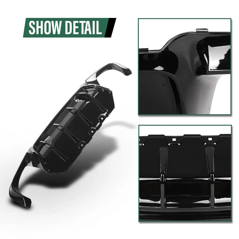 Rear Bumper Diffuser for BMW F10 5 Series M Sport (2012–2016) Gloss Black