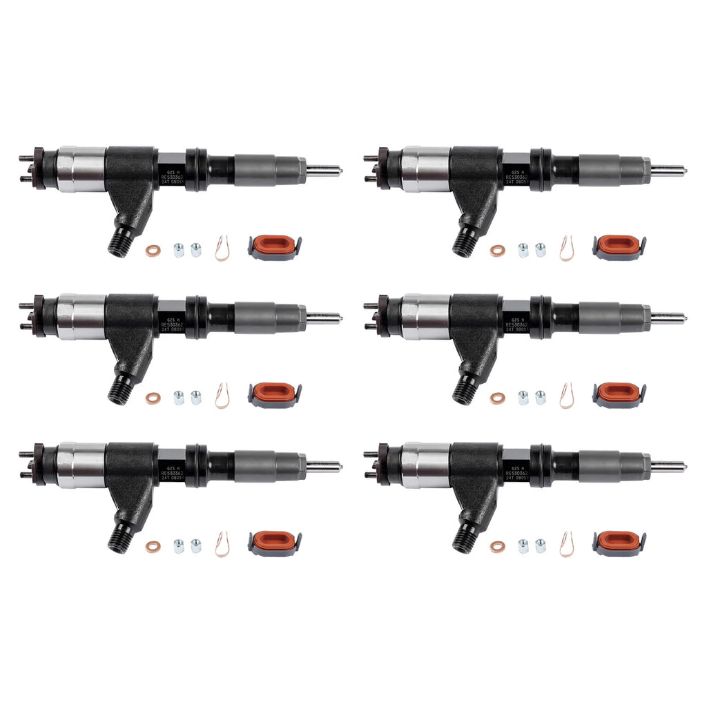 6Pack Common Rail Injectors for John Deere 4045T 6068T (RE531209 DZ100212)