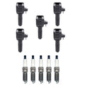 Set of 5 Ignition Coils & Platinum Spark Plugs for Canyon Colorado H3T (2004–2012)