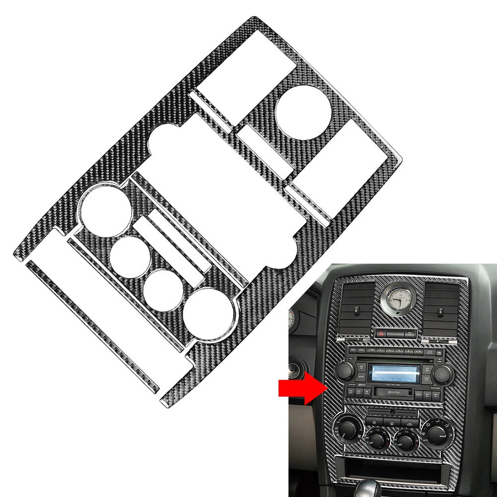 Center Console AC Switch CD Panel Cover Trim for Chrysler 300 300C (2005–2010) Black