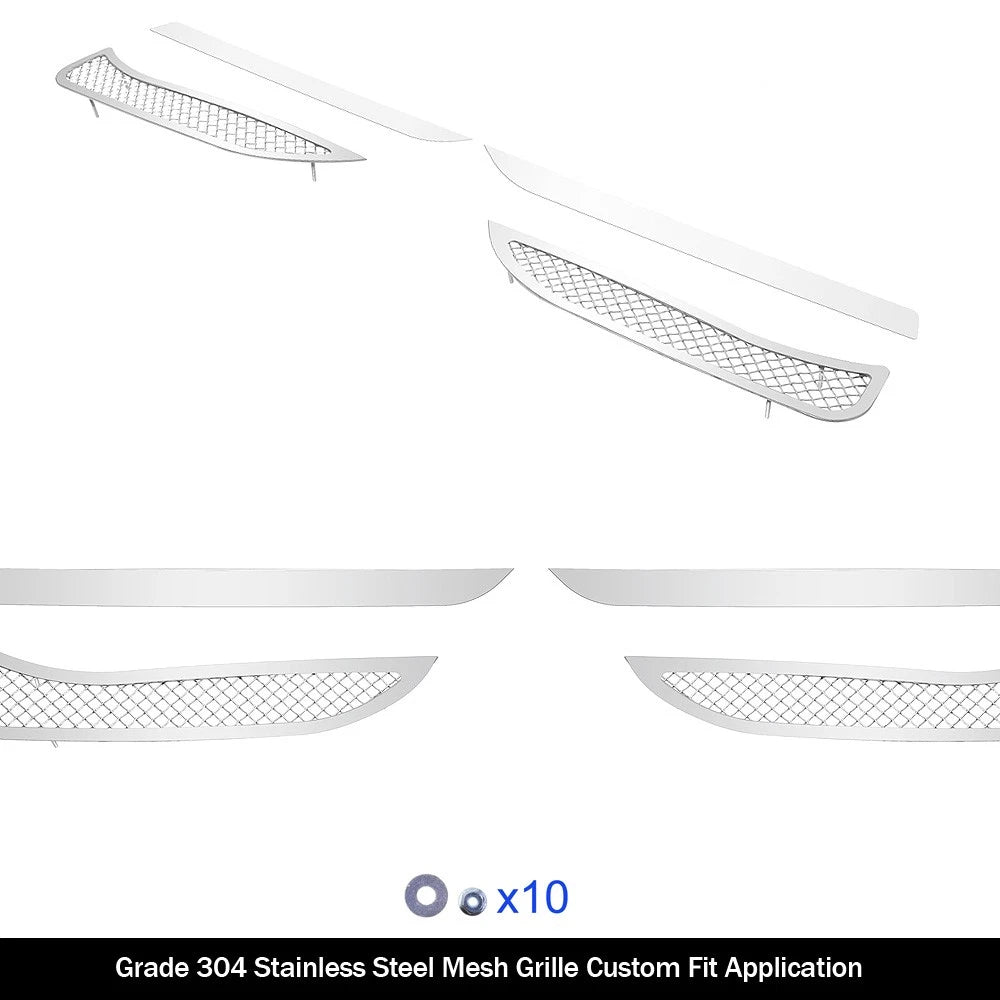 Fog Light Cover for Honda Accord Sedan (2016-2017) Stainless Chrome Mesh