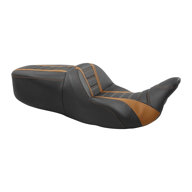 Driver & Passenger Seat for Harley Street Road Glide (2009–2023) Black/Orange