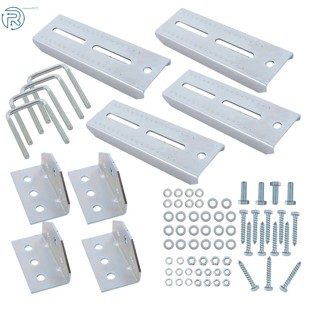 Set of 4 8" Galvanized Swivel Top Bunk Bracket Kit w/Hardware 2"x3"