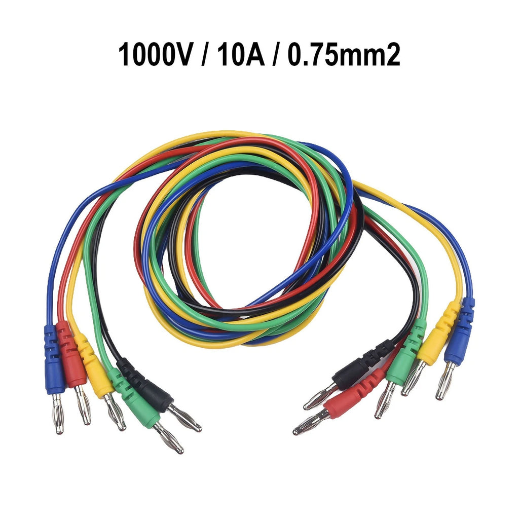 5PCS Copper Banana Plug Test Leads for Automotive Use (100cm)
