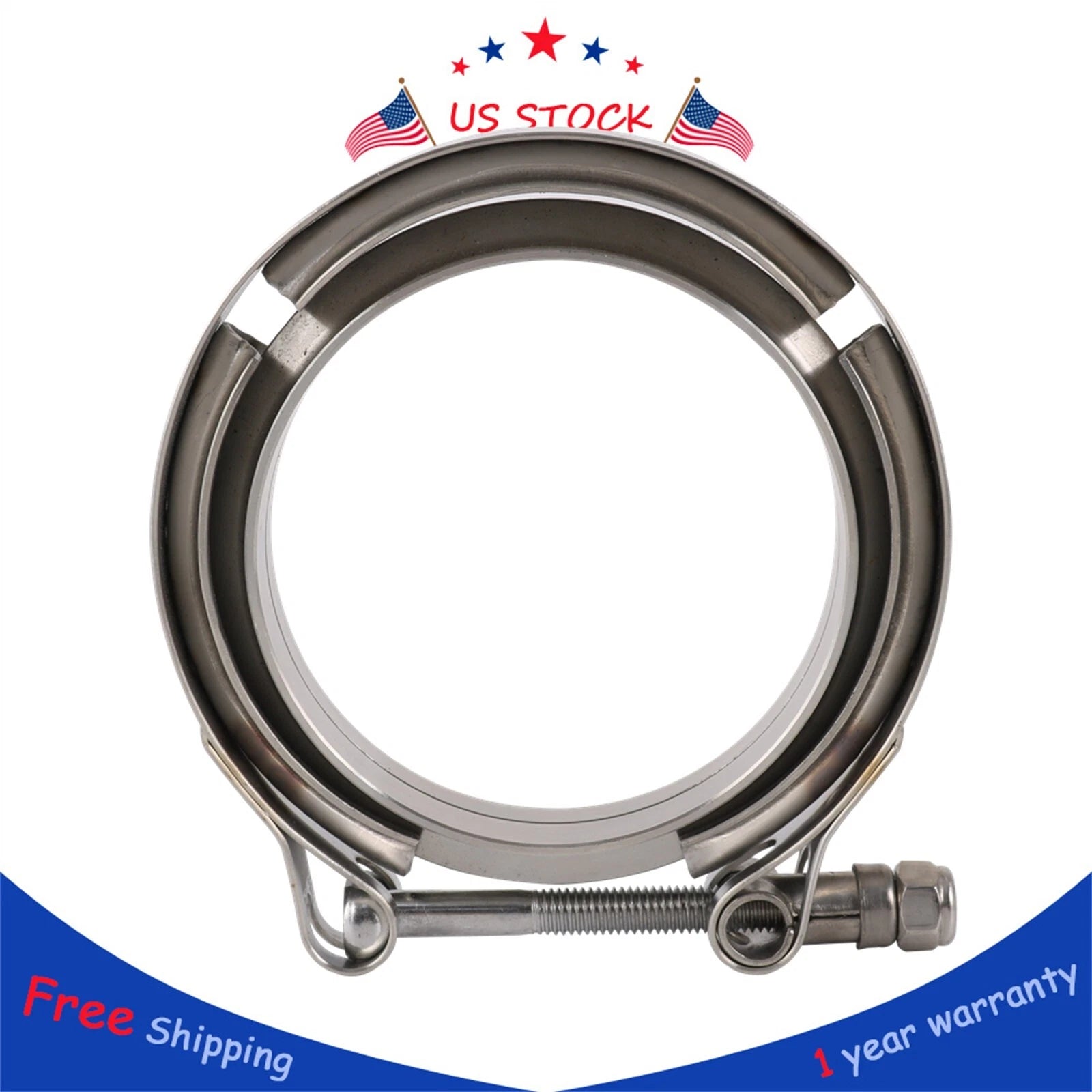 3.5 Inch Quick Release V-Band Clamp & T304SS Flange Kit for Universal
