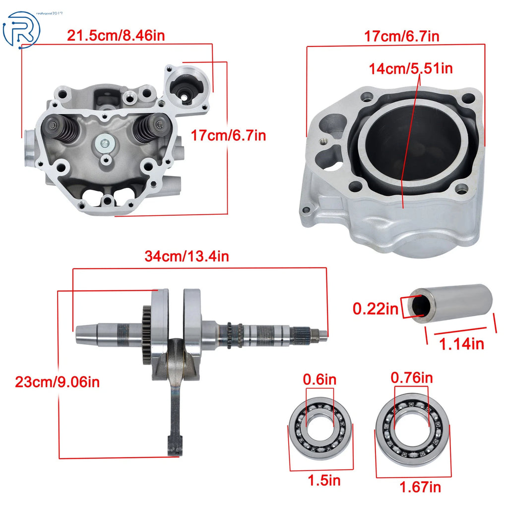 Engine Cylinder Head Crankshaft Rebuild Kit for Honda TRX420 (2009-2024)