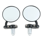 7/8" Motorcycle Rear View Black Handle Bar End Mirrors