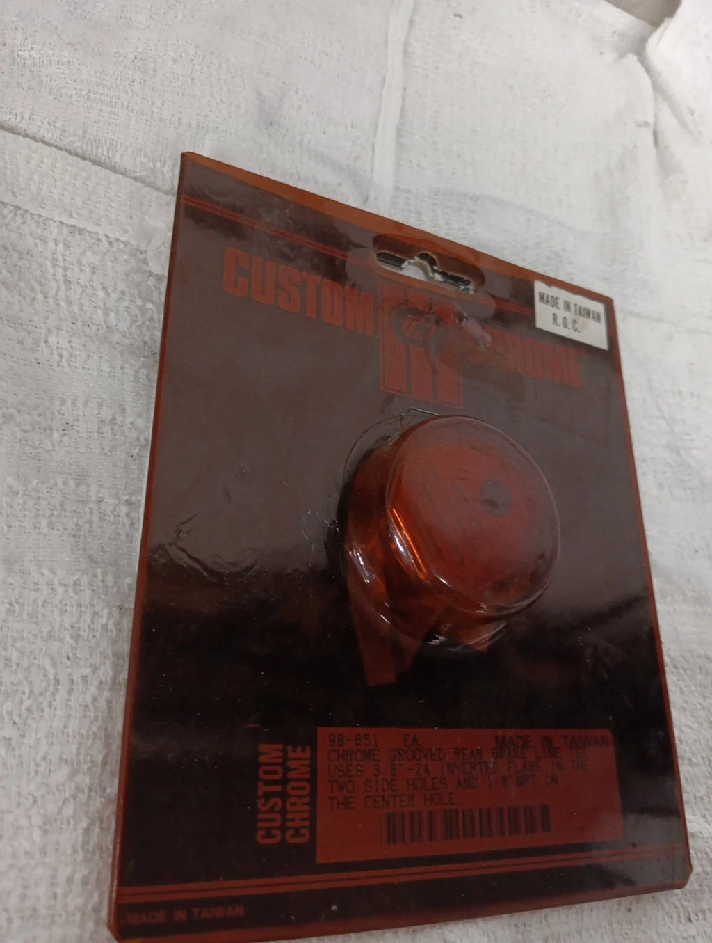 Custom Chrome Rear Brake Line Tee for