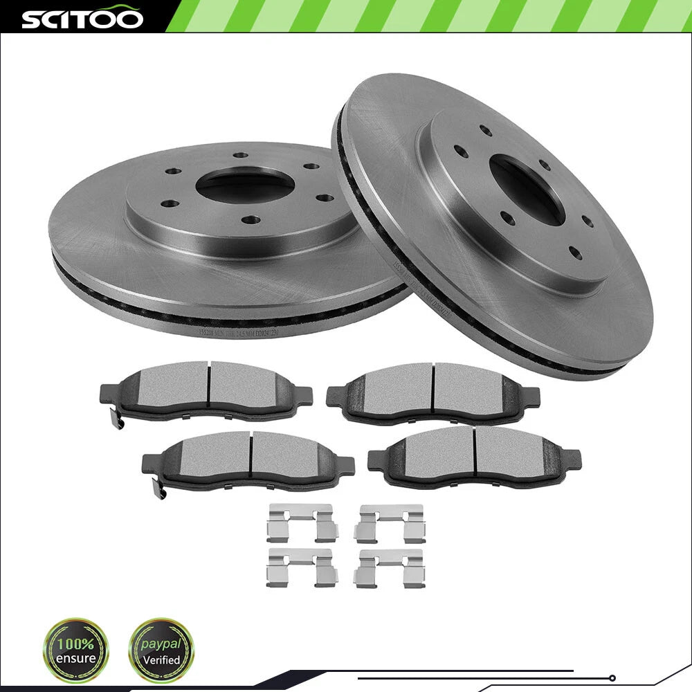 Front Brake Disc Rotors & Ceramic Pads for Nissan Titan & Infiniti QX56 (2004–2005)