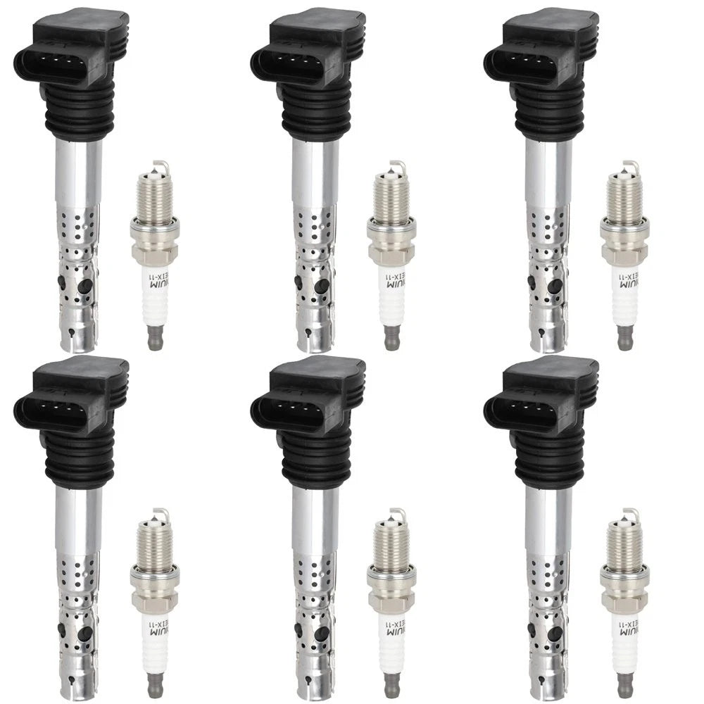 Set of 6 Ignition Coils & Spark Plugs for Audi Allroad Quattro (2003–2005)