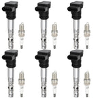 Set of 6 Ignition Coils & Spark Plugs for Audi Allroad Quattro (2003–2005)