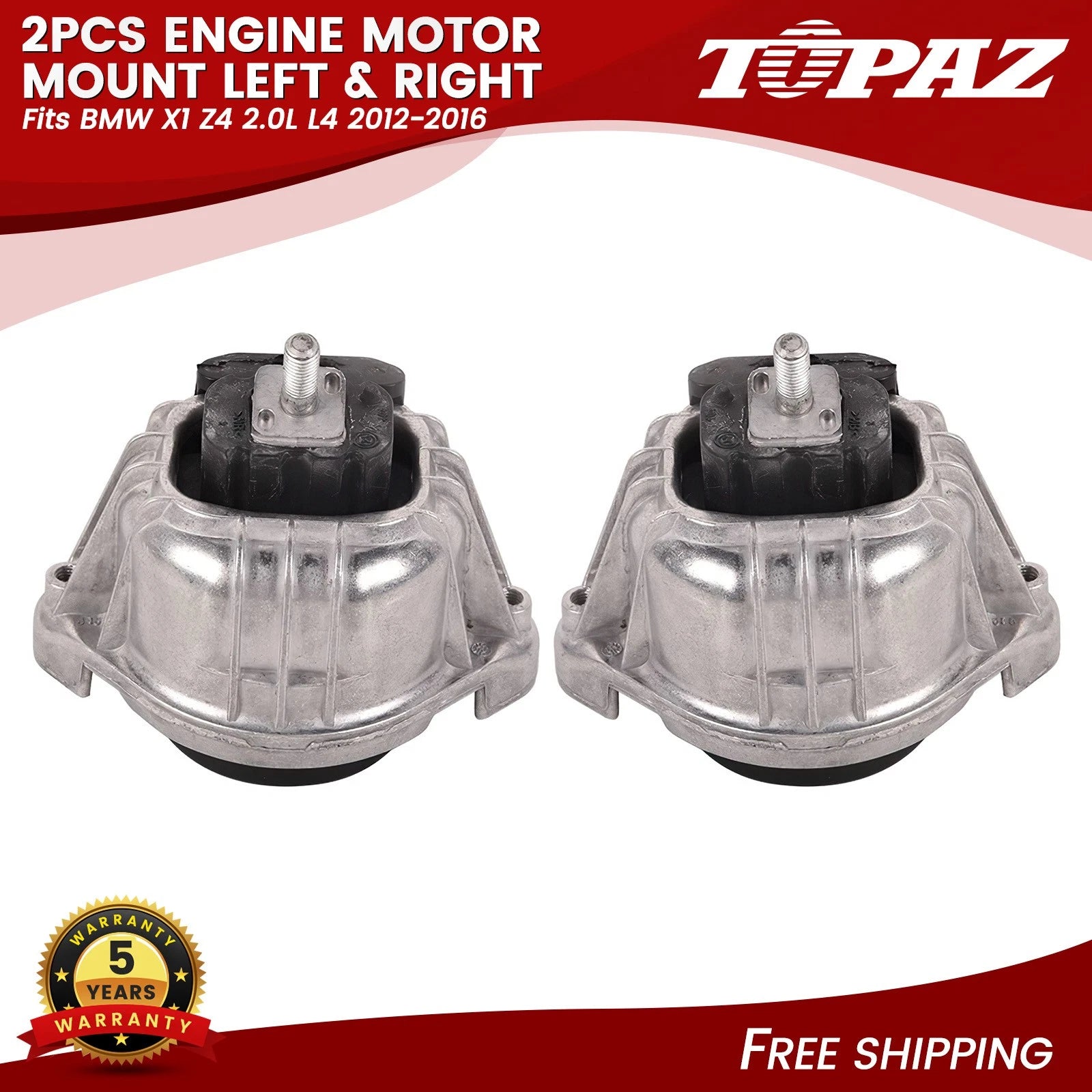 2X Engine Motor Mounts for BMW X1 Z4 2.0L L4 (2012–2016)