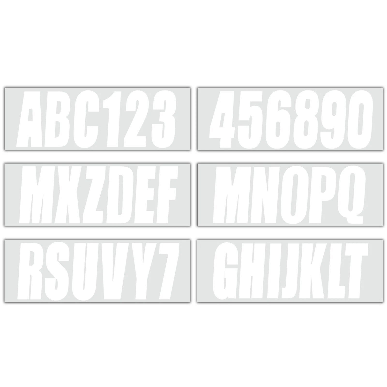 Set of 4 Marine Alpha-Numeric Registration Numbers & Letters Stickers