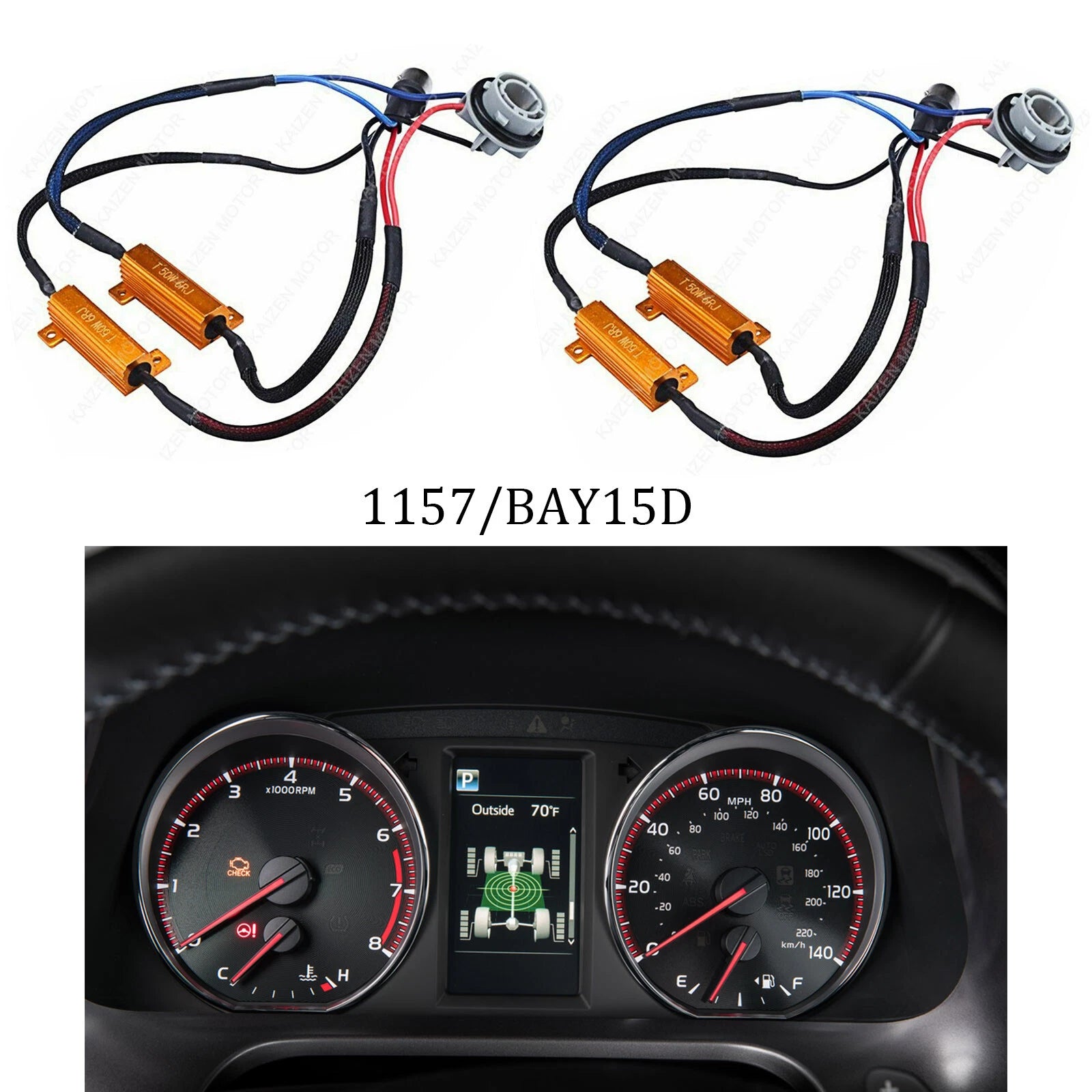 LED Hyper Flash Load Resistor Decoder for Turn Signal Light Canceller (50W)