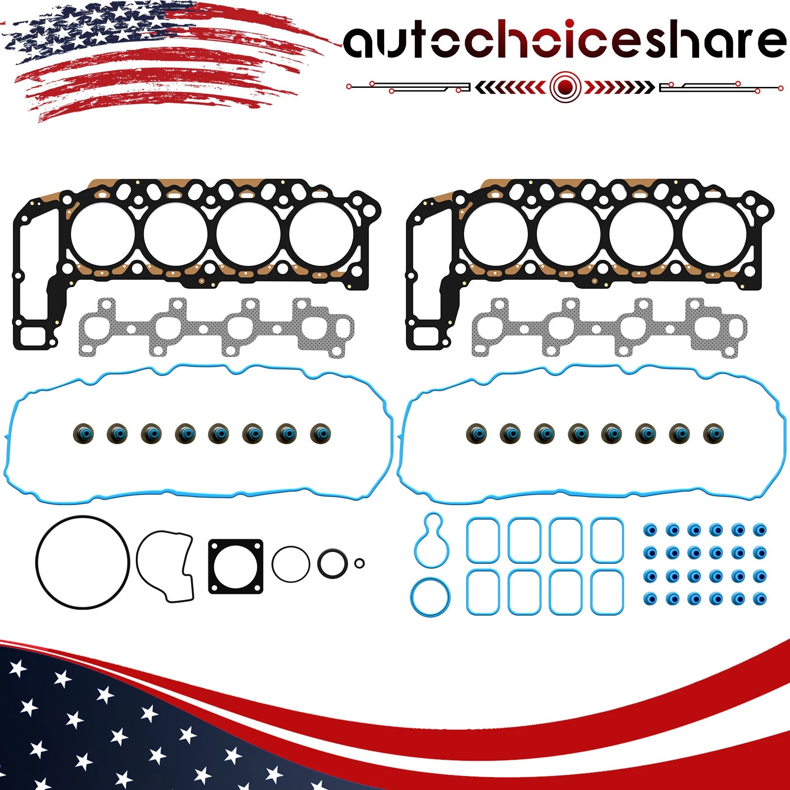 Set of 2 Steel Head Gaskets for Dodge Ram 1500 Jeep Grand Cherokee (1999–2003)