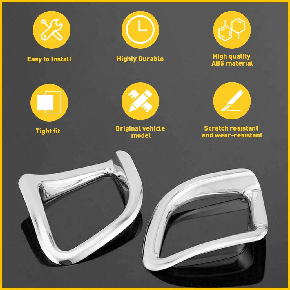 Chrome Rear Bumper Fog Light Lamp Cover Trim for Toyota Highlander (2014–2018)