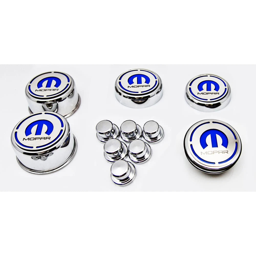 11pc Cap Covers w/Black Solid Vinyl MOPAR "M" Inlay for 2008-15 Charger V8 6.1L