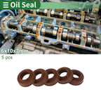 Set of 5 Oil Seal Rotary Shaft Seal FKM Rubber 6x10x3mm
