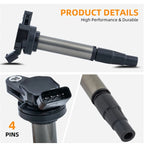 Set of 4 Ignition Coils + 4 Spark Plugs for Toyota Prius V, Corolla (2012–2015)