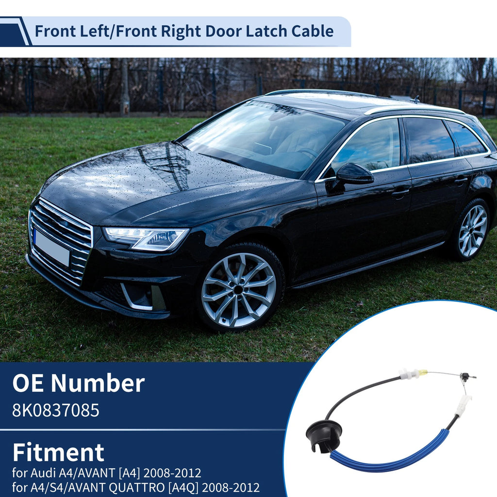 Door Latch Cable No. 8K0837085 for Audi A4/Avant (2008–2012) Front