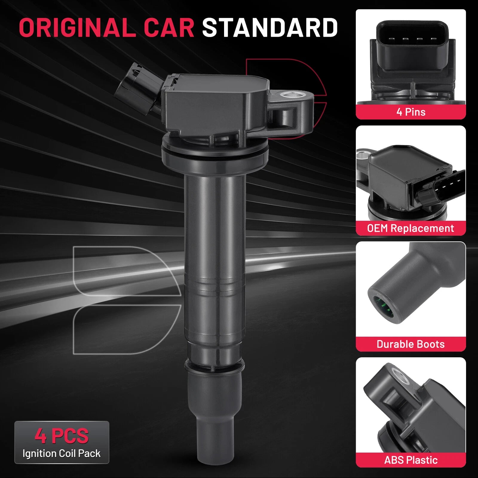 Set of 6 Ignition Coil Pack UF495 for Toyota Tacoma 4.0L V6 (2005–2015)