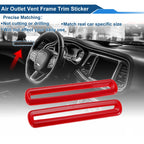 2X Air Condition Outlet Vent Trim Cover Frame for Dodge Challenger (2015–2023) Red