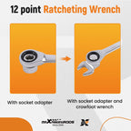 15 Piece Serpentine Belt Wrench Tool Set for Automotive Repair