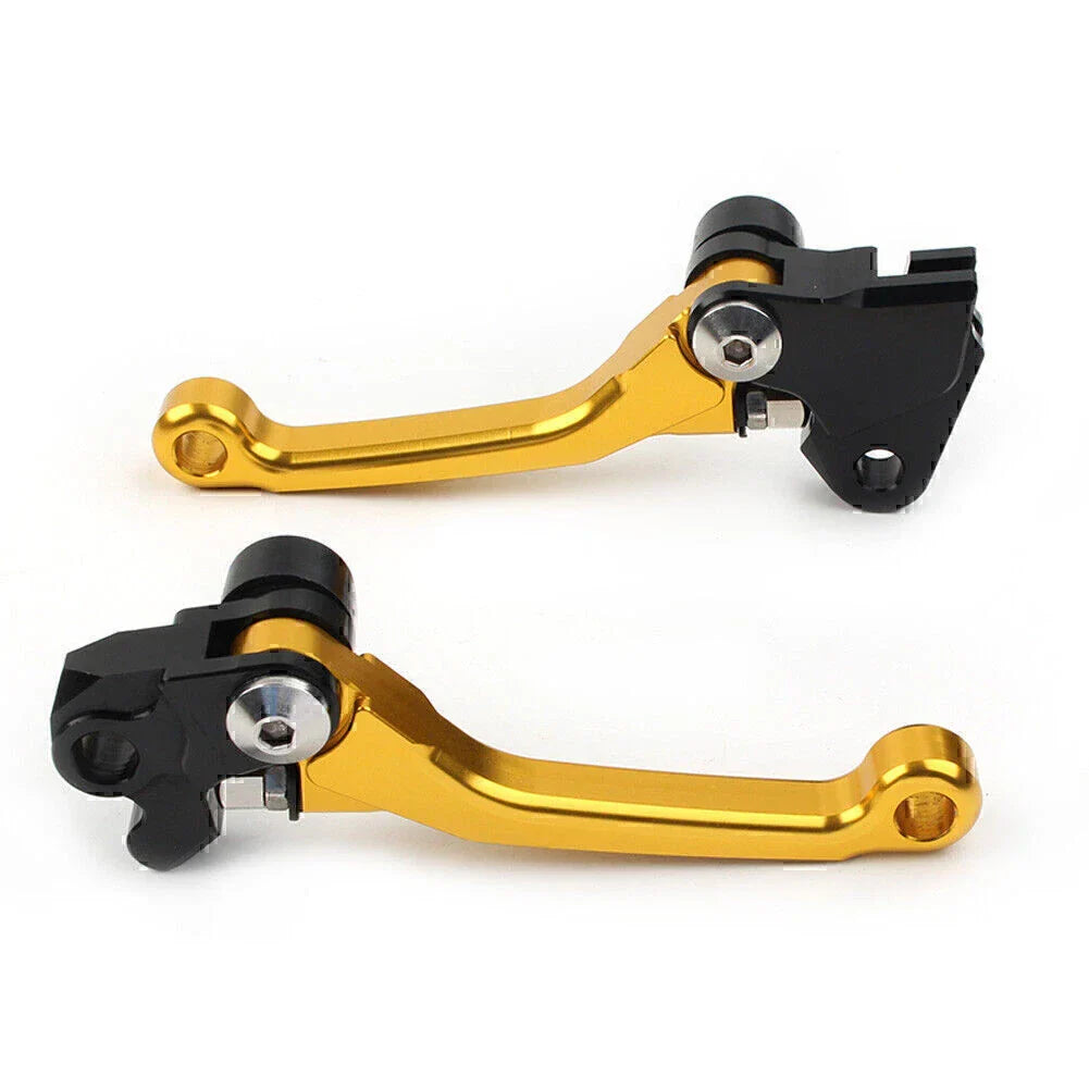 Gold Aluminum Pivot Dirt Clutch Brake Levers for Kawasaki KX450F (2006-2012)