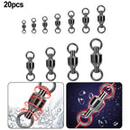 20 Pack Split Rings for Sea Fishing - Stainless Steel Bearings