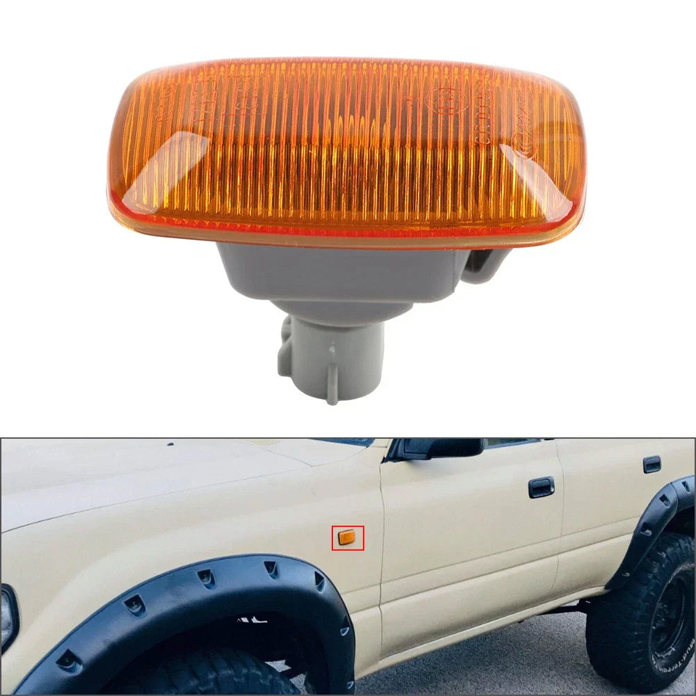 Amber Lens Side Fender Marker Light for Toyota Land Cruiser 70-100 Series