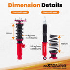 Coilovers for Honda Civic Hatchback (2016-2021) 24 Way Adjustable