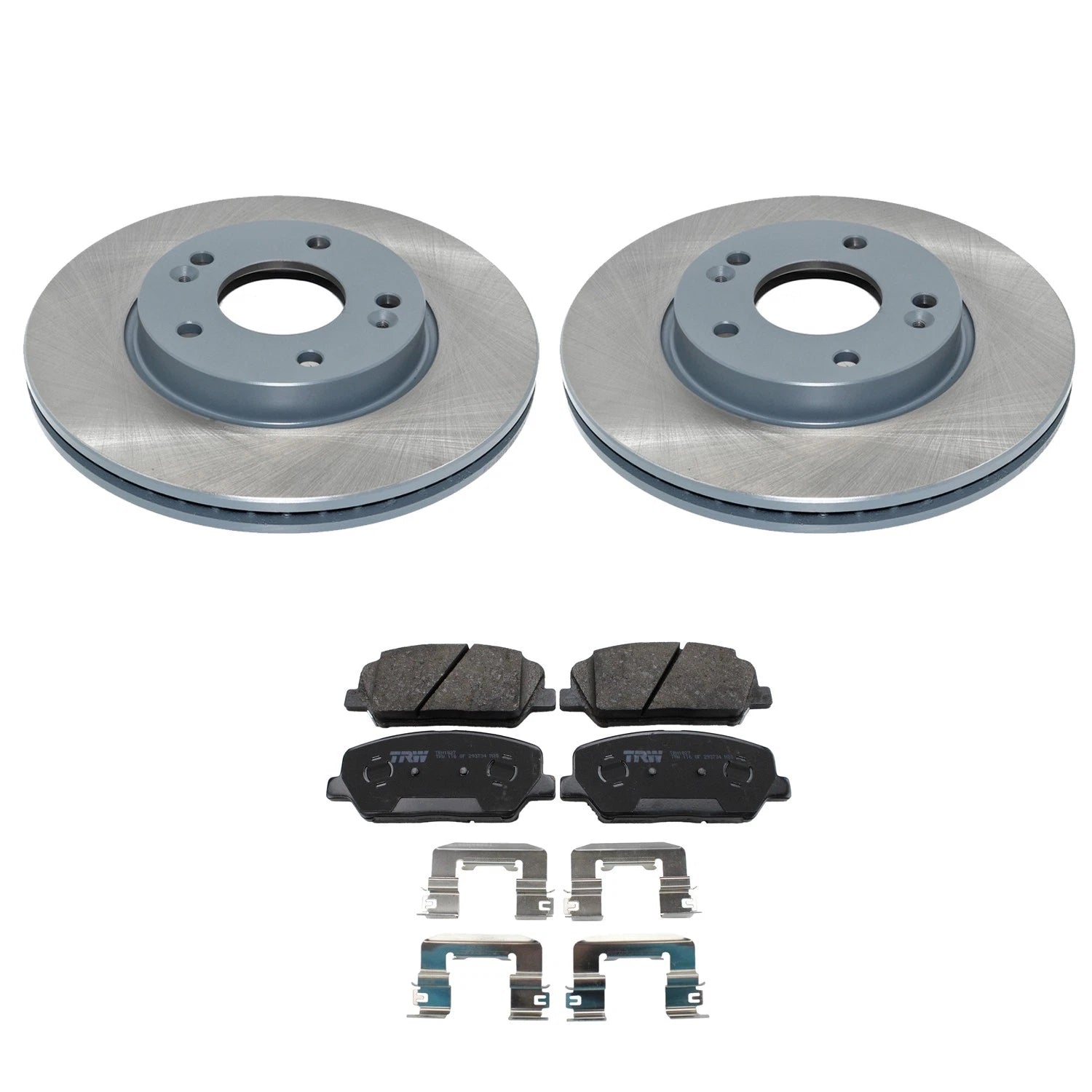 DuraGo Front Rotor & TRW Pro Low-Met Disc Brake Pad Kit for Forte5 Veloster (2014–2019)
