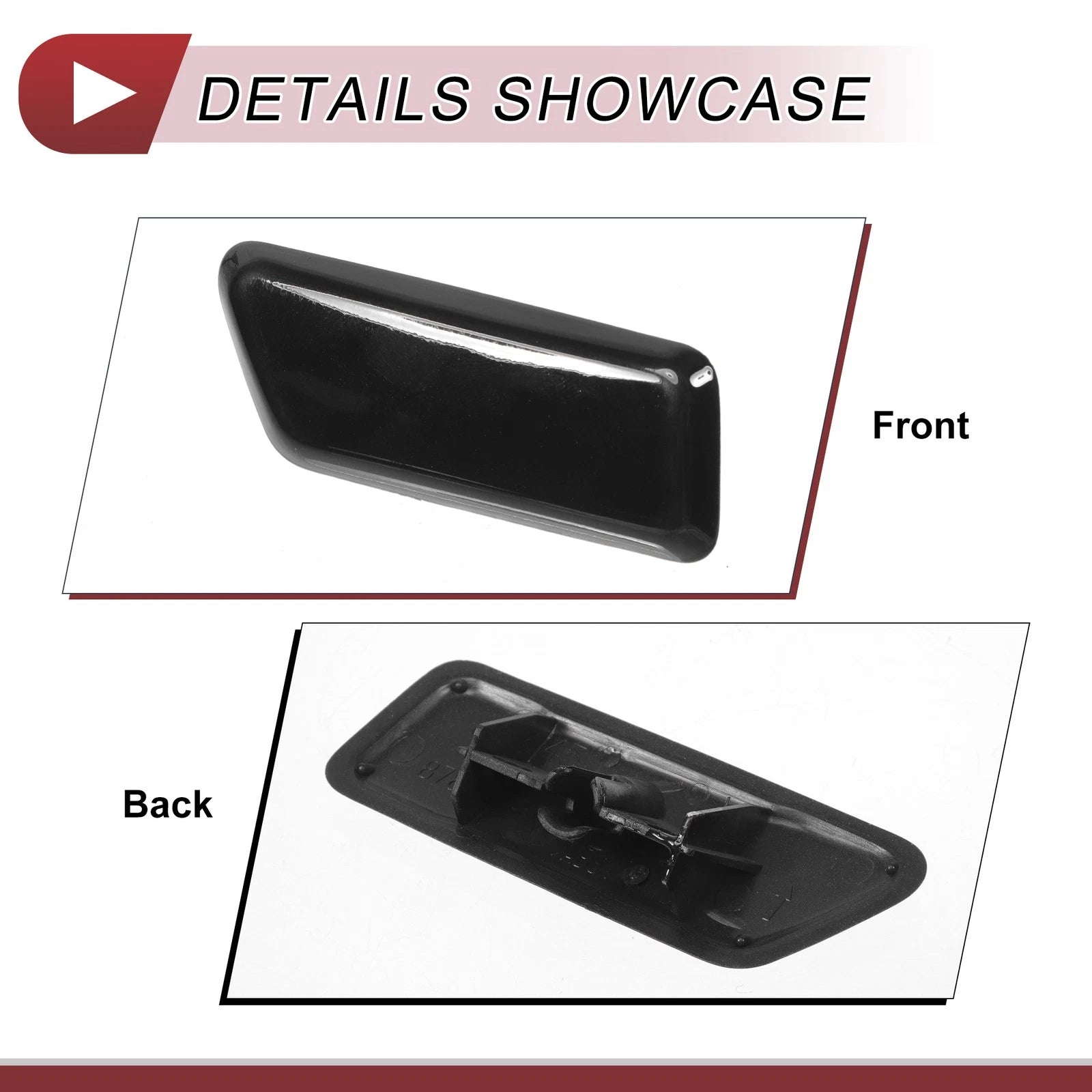 Front Left Washer Nozzle Cover Cap for Mitsubishi Outlander (2006–2018) Black