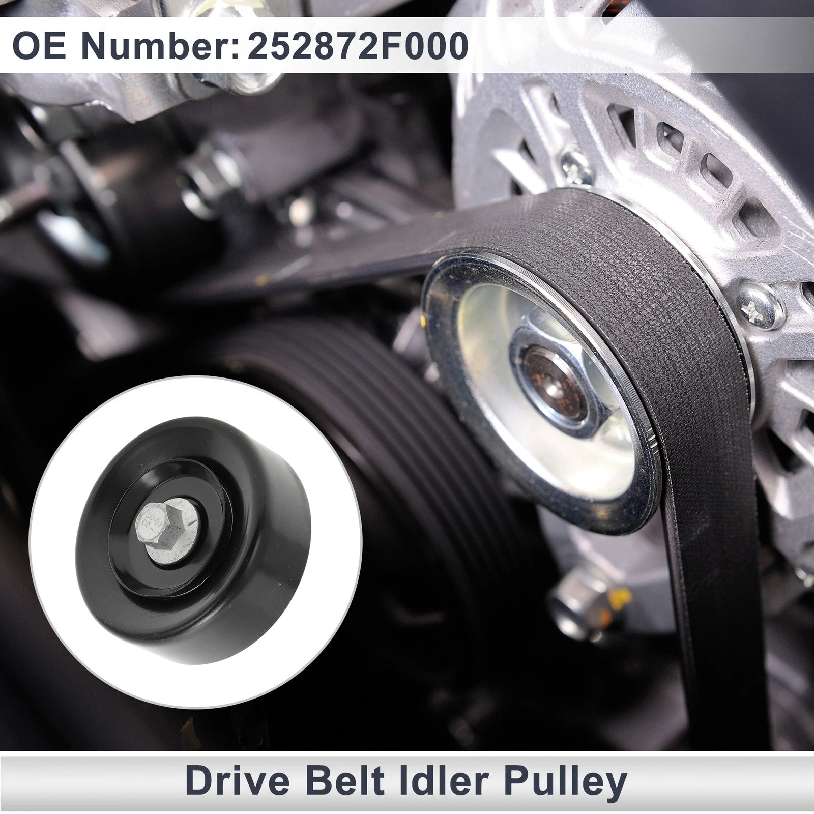 Drive Belt Idler Pulley for Hyundai Santafe (2009–2020) No. 252872F000