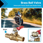 In-Line Fuel Tap Brass 8mm 5/16" for Motorcycle Tractor Quad Lawn