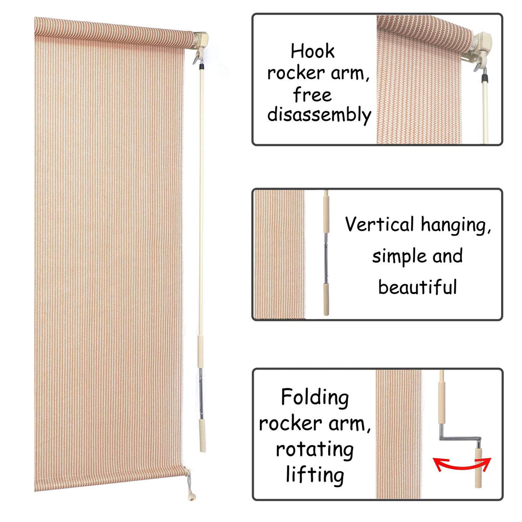 Roller Shade Blind 6'W x 8'L for Deck Porch Balcony Patio