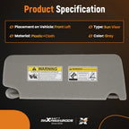 Driver Sun Visor with Light for Honda Pilot (2017-2021) Gray