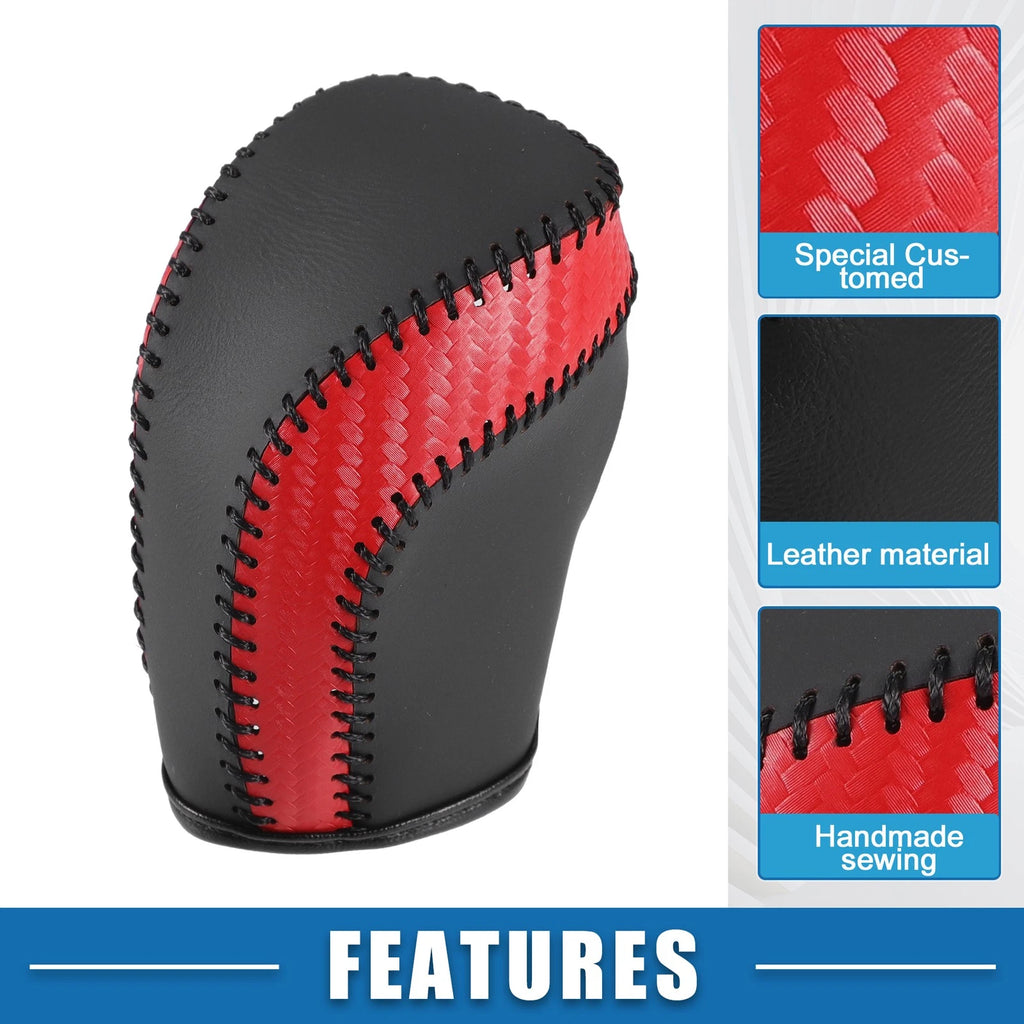 Gear Shifting Knob Cover for Toyota Camry (2018–2023) Red Black Stitches