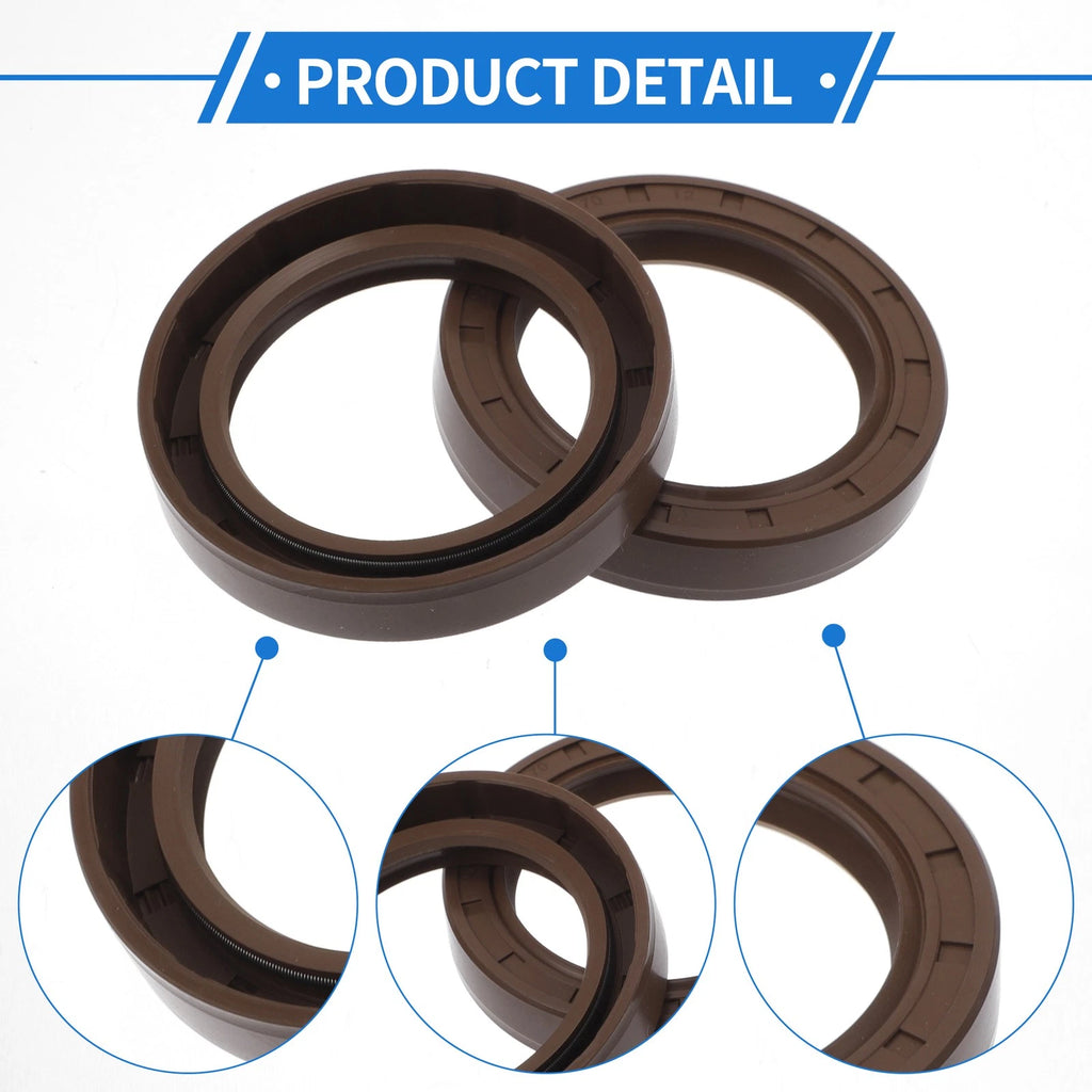 2X Oil Seal Rotary Shaft Seal FKM Rubber 50x70x12mm for Various Models
