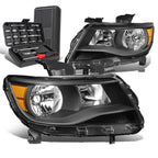 Pair of Black/Amber Turn Signal Headlights for Chevy Colorado (2015–2020)