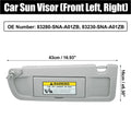 2 x Sun Visors for Honda Civic 2006-2011 Light Gray