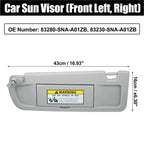 2 x Sun Visors for Honda Civic 2006-2011 Light Gray