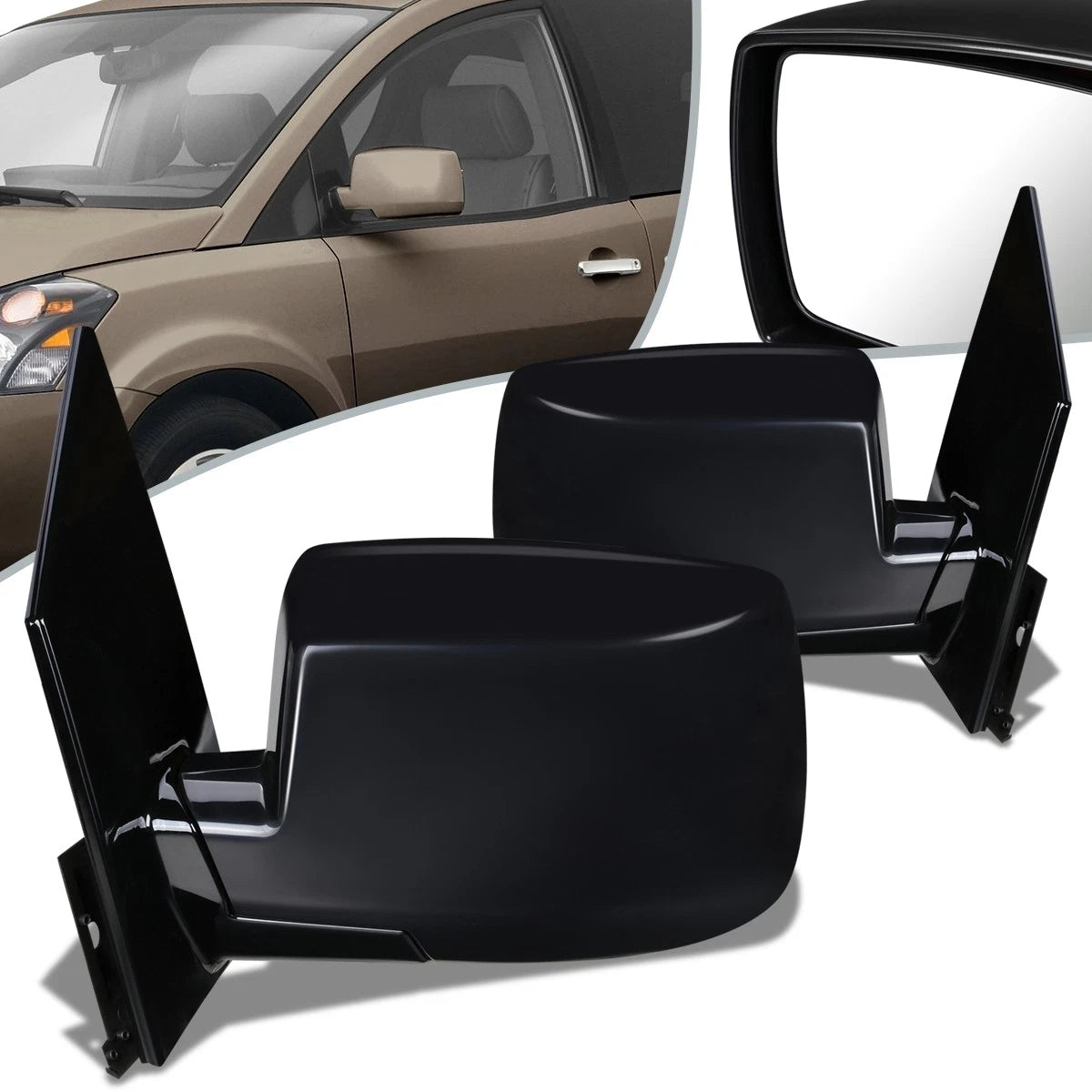 Pair Power Heated Side Door Mirrors for Nissan Quest (2005–2007) NI1320191 NI1321191