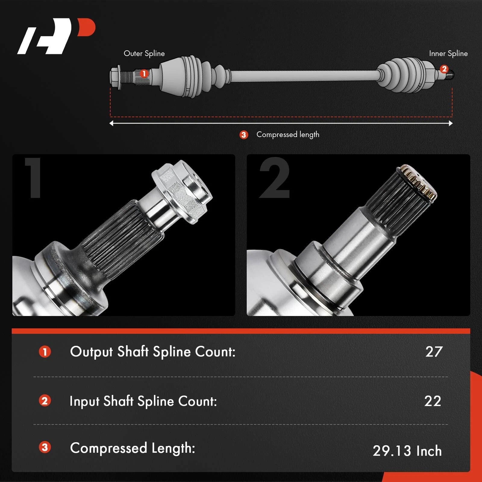 Rear Left CV Axle Assembly for Mercedes-Benz CLA250 GLA250 (2014–2020)