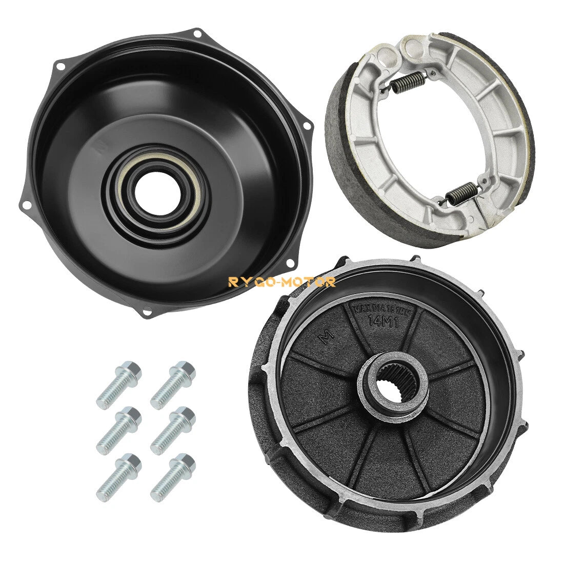 Rear Brake Drum Cover Hub Shoes Set for Honda Foreman 500 TRX500 (2014–2019)